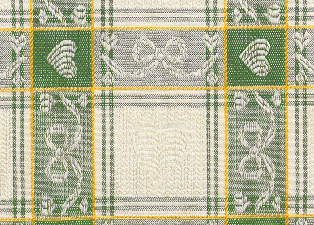Tovaglia Salotto/Cucina Jacquard Modello Dama Made In Italy - Rotonda 180 - Verde