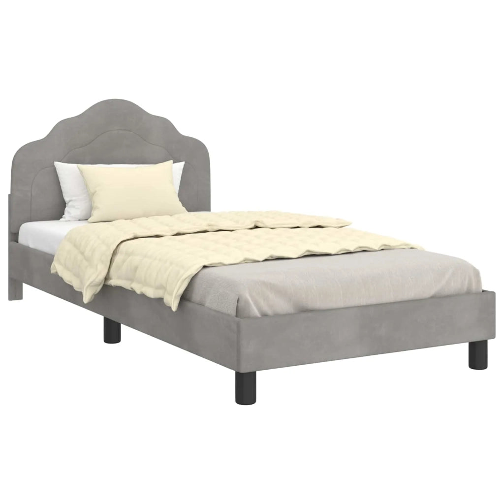 Struttura letto bambini con testata Grigio Chiaro 90 x 190 cm