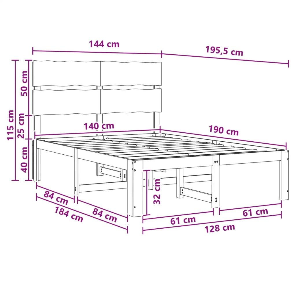 Letto matrimoniale con testiera ROSTOCK Bianco 140 x 190 cm 3405481
