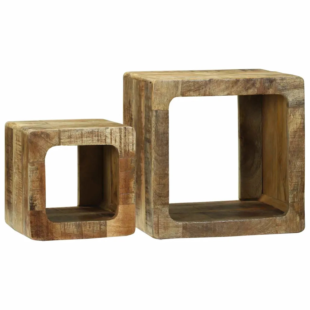 Mobile TV 2 pz-Set di 2 Credenza per TV Marrone Legno massello di mango ruvido