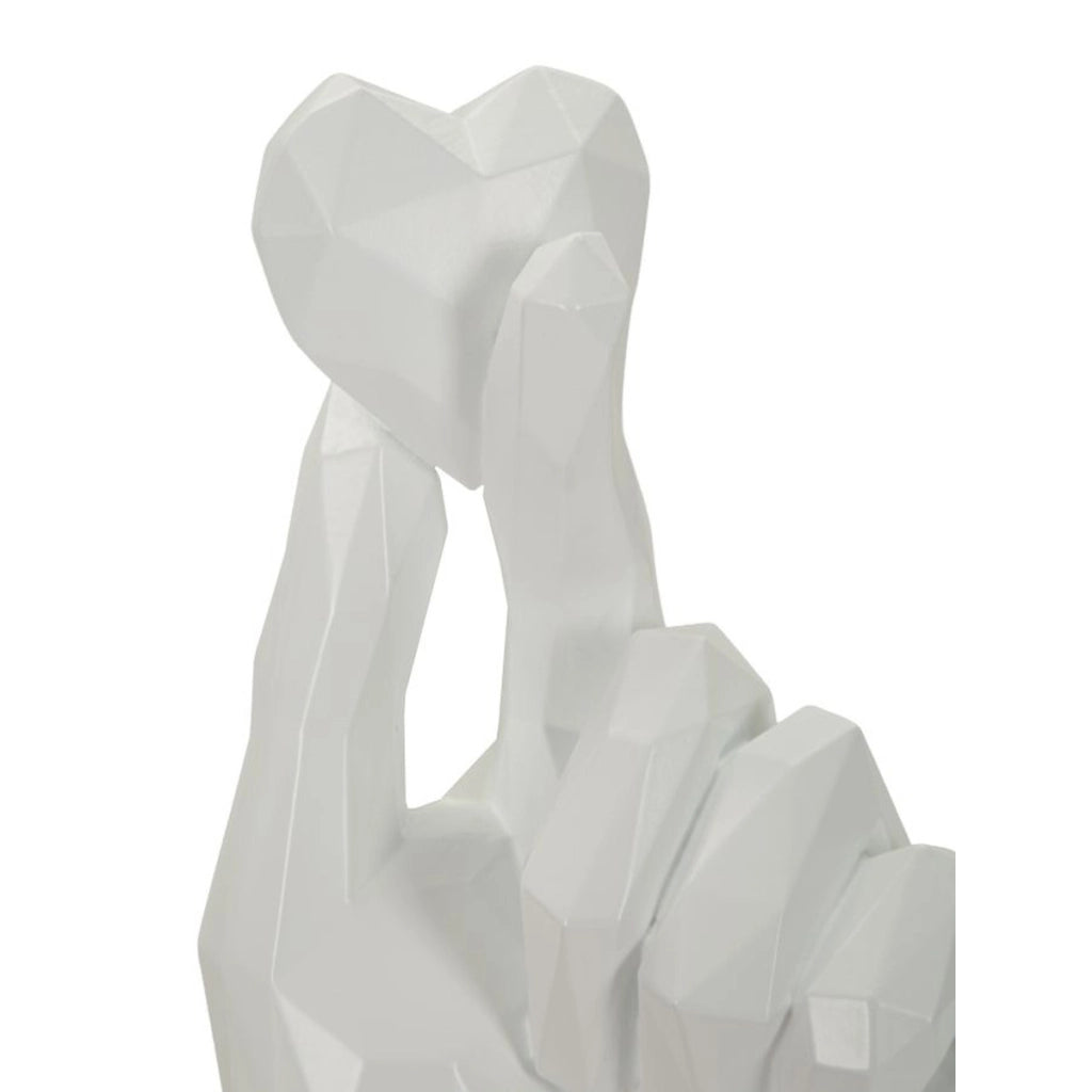 Scultura decorativa Mano in poliresina bianco puro