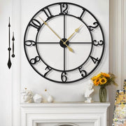 Orologio da Parete Grande, quasi Silenzioso senza Suono Tappeto - 80 cm di diametro, Orologio da Parete Vintage per Camera da Letto, Cucina, Ufficio, Stile Rurale e Industriale