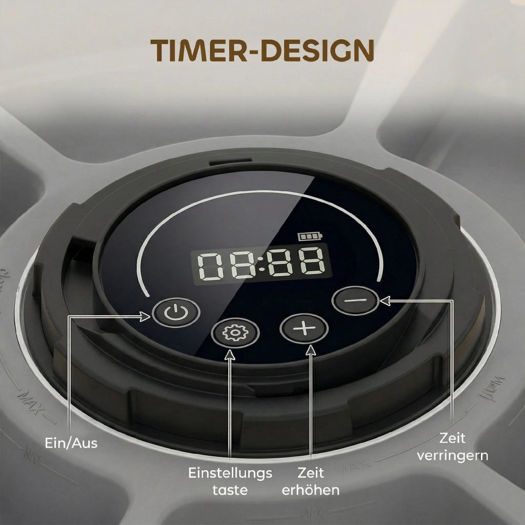 Distributore Automatico di Cibo per Animali ¨C Xylo ¨C Wireless con Timer 6 Pasti, Display LED, Grigio
