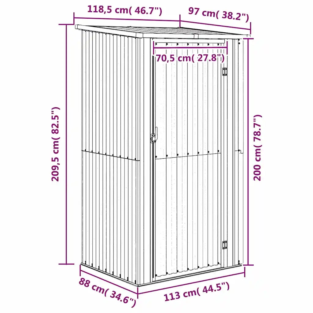 Capanno da Giardino Verde 118,5x97x209,5 cm in Acciaio Zincato cod mxl 65896