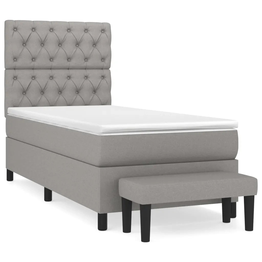 Giroletto a Molle con Materasso Grigio Chiaro 80x200 cm Tessuto 3136789