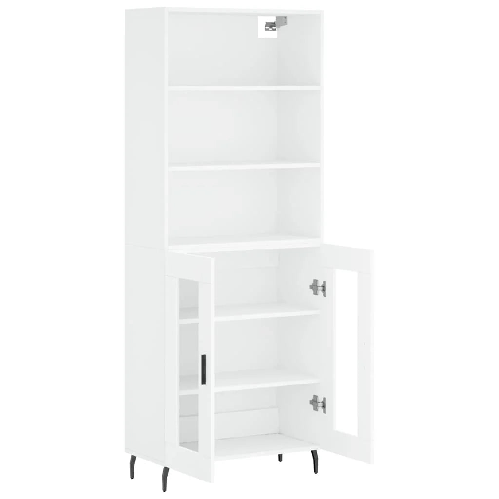 Buffet credenza cassettiera armadio mobile contenitore organizer cucina soggiorno salotto alto 69,5 x 34 x 180 cm legno ingegnerizzato bianco 02_0032733