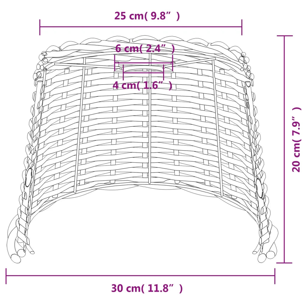 Paralume da Soffitto Bianco ?30x20 cm in Vimini CFW6051810