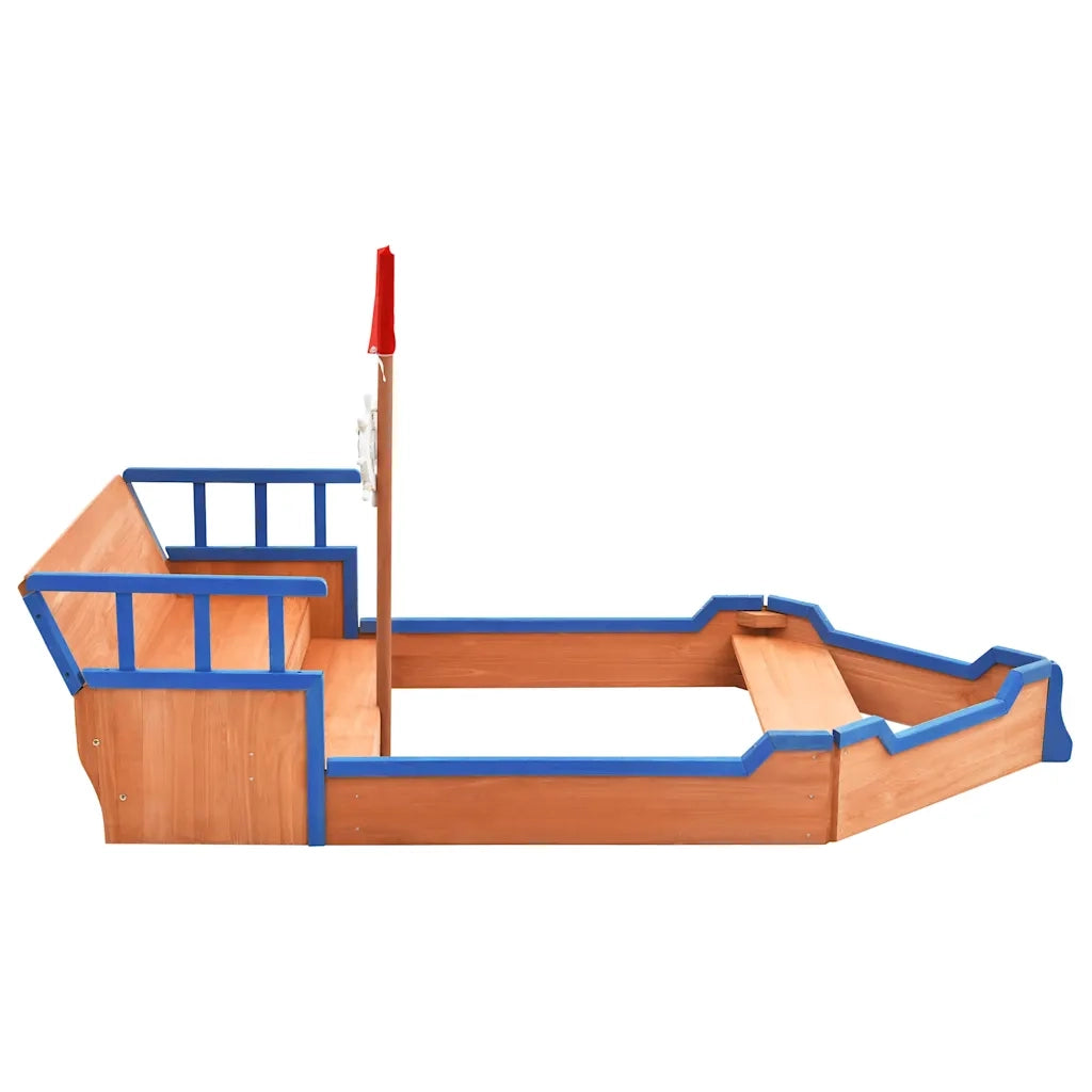 Sabbiera Nave dei Pirati in Legno di Abete 190x94,5x101 cm 92171