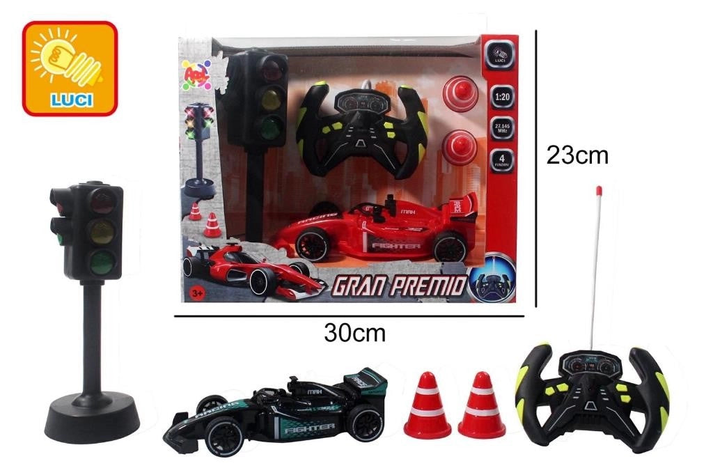 1 Pezzo Auto Formula 1 Radiocomandata Gran Premio con Semaforo Vari Colori