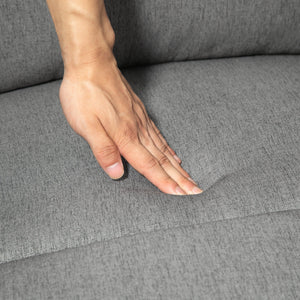 Poltrona Relax Reclinabile 150° con Poggiapiedi 77x91x106 cm in Tessuto Effetto Lino Grigio Scuro