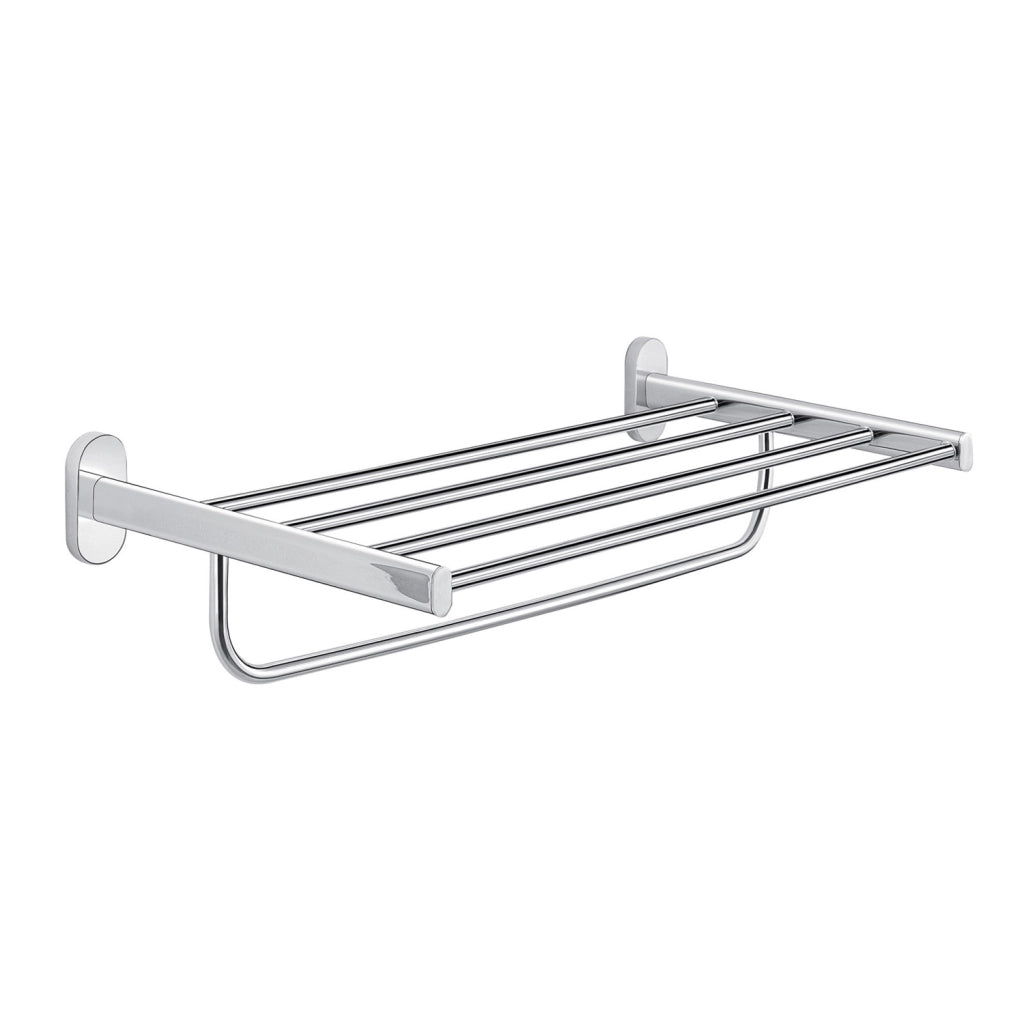 Mensola porta asciugamani doppia da muro in acciaio inox e Cromall 5335 Gedy serie FEBO Cromato