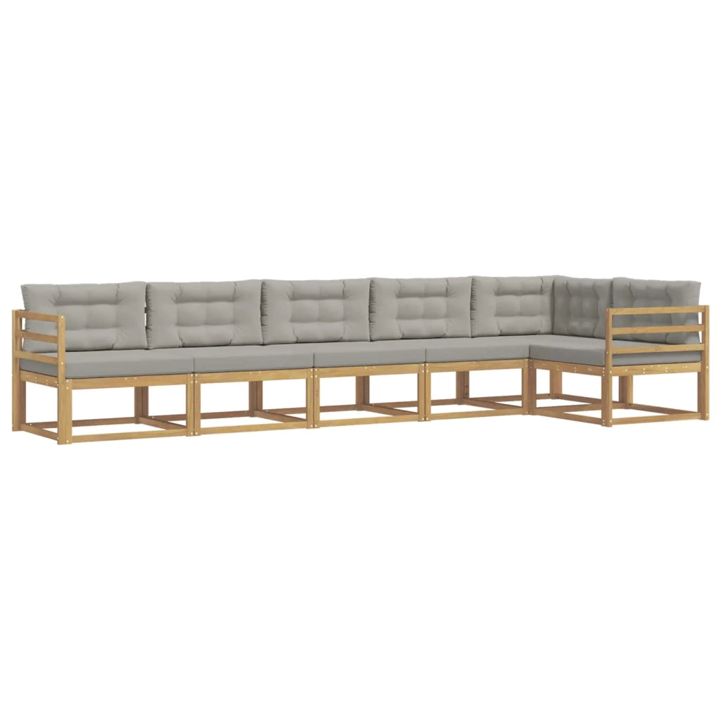 Set di divani da esterno 4 pz Bianco e Grigio Chiaro Poliestere 3386500