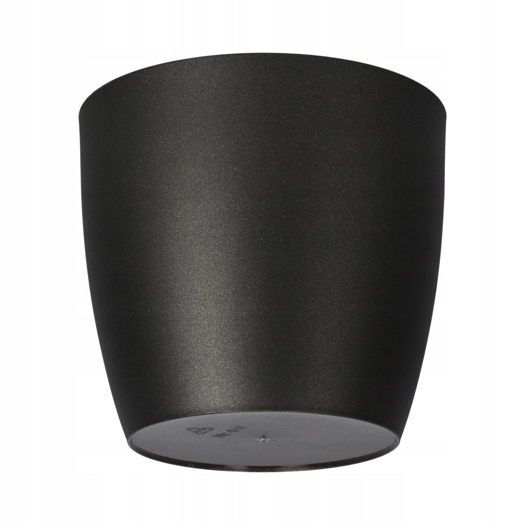 Vaso da fiori KADAX con sottovaso, vaso in plastica da 30 cm, coperchio, fiori, grafite opaca