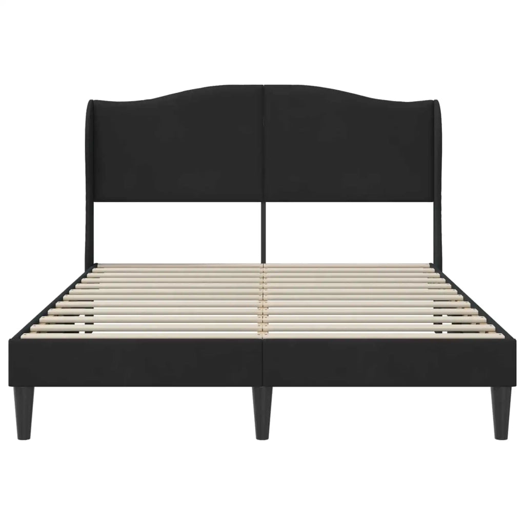 Struttura del letto con testiera Nero 140 x 200 cm Velluto 42027927