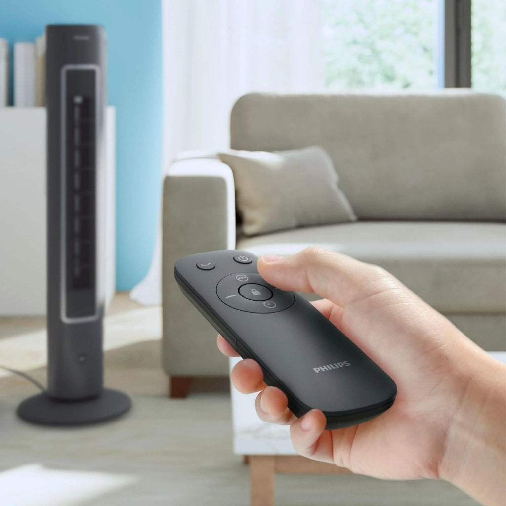 Philips CX5535-11 Serie 5000 Ventilatore a Torre 40W 2230 m³-h 28dB Telecomando Timer Aromaterapia colore Grigio