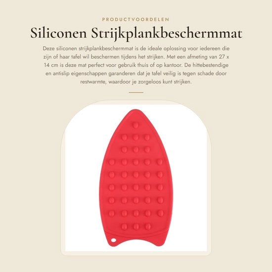 Strijkplank protezione mat - Resistente al calore - Silicone - Antiscivolo - Compatta - Supporto di appoggio - Protezione contro il calore residuo - Strizzaplatto