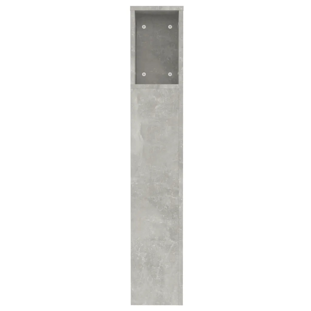 Testiera con Scomparti-Testata con Ripiani Grigio Cemento 120x18,5x102,5 cm