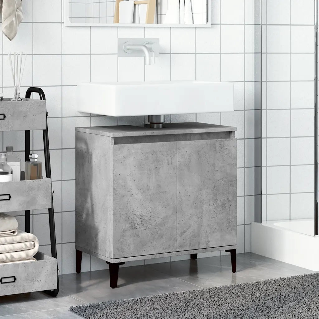 Mobile Lavabo Grigio Cemento 58x33x60 cm in Legno Multistrato 857116