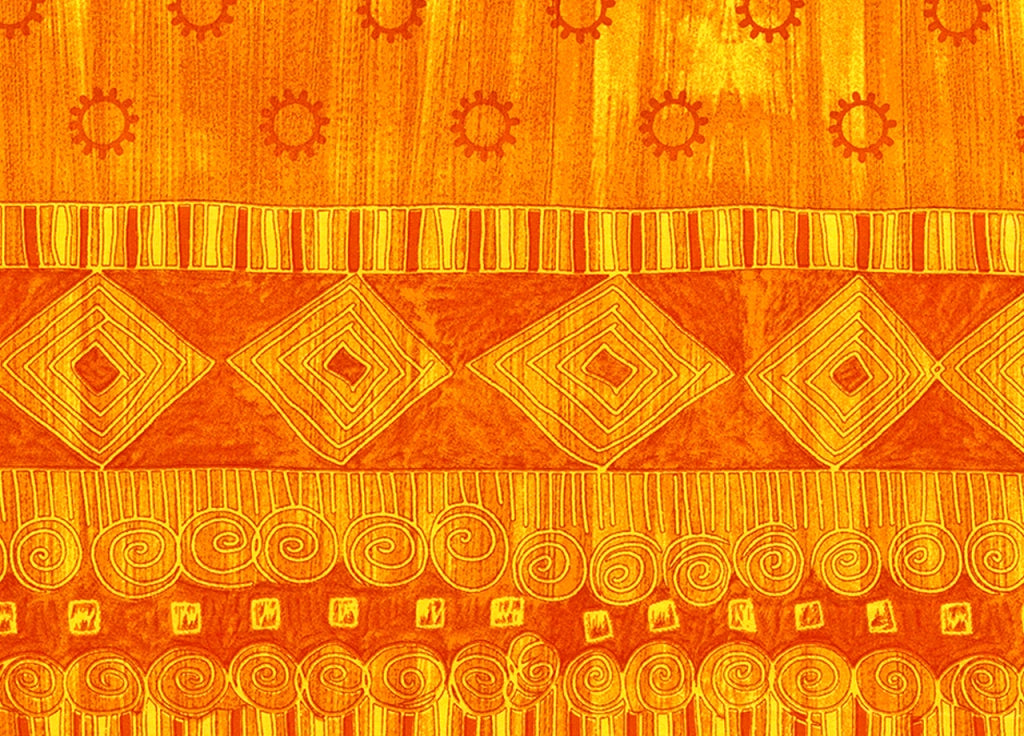 Tovaglia Copritavolo Resinata Antimacchia Modello Sequoia Made In Italy - 170 Rotonda - Arancio
