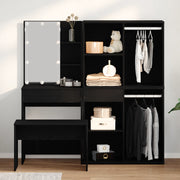 Set da toeletta  con LED in Rovere Nero e Legno Ingegnerizzato