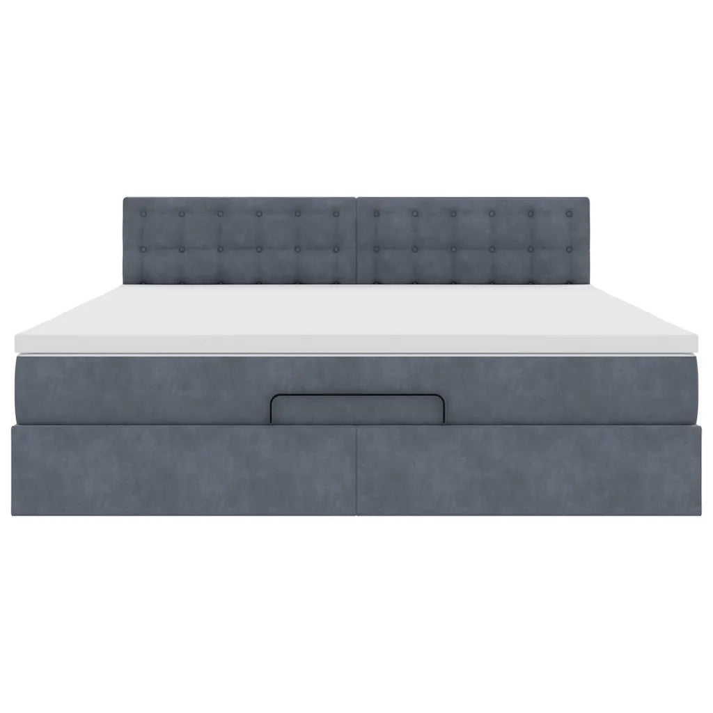 Struttura Letto Pouf con Materasso 180x200 cm in Velluto 3311934