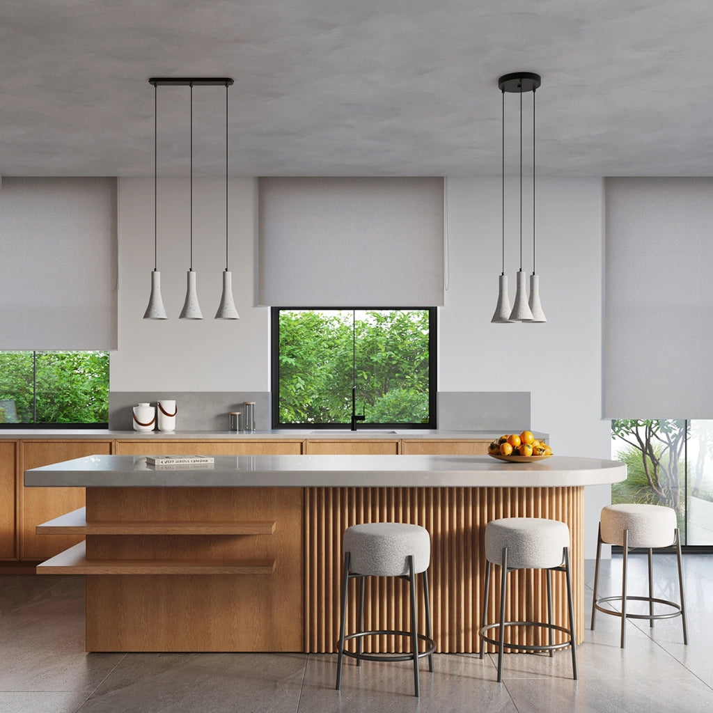 Lampada sospesa CALIDA cemento grigio doppia 2xE14 Pure Lume