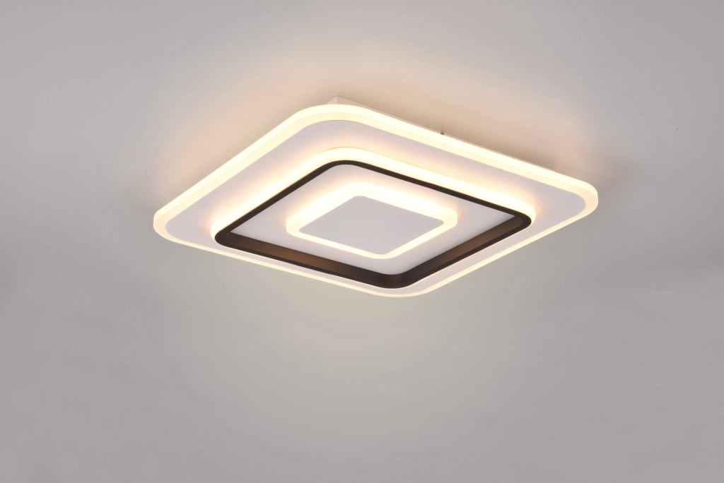 Plafoniera LED quadrata 39,5cm 46W con telecomando bianca