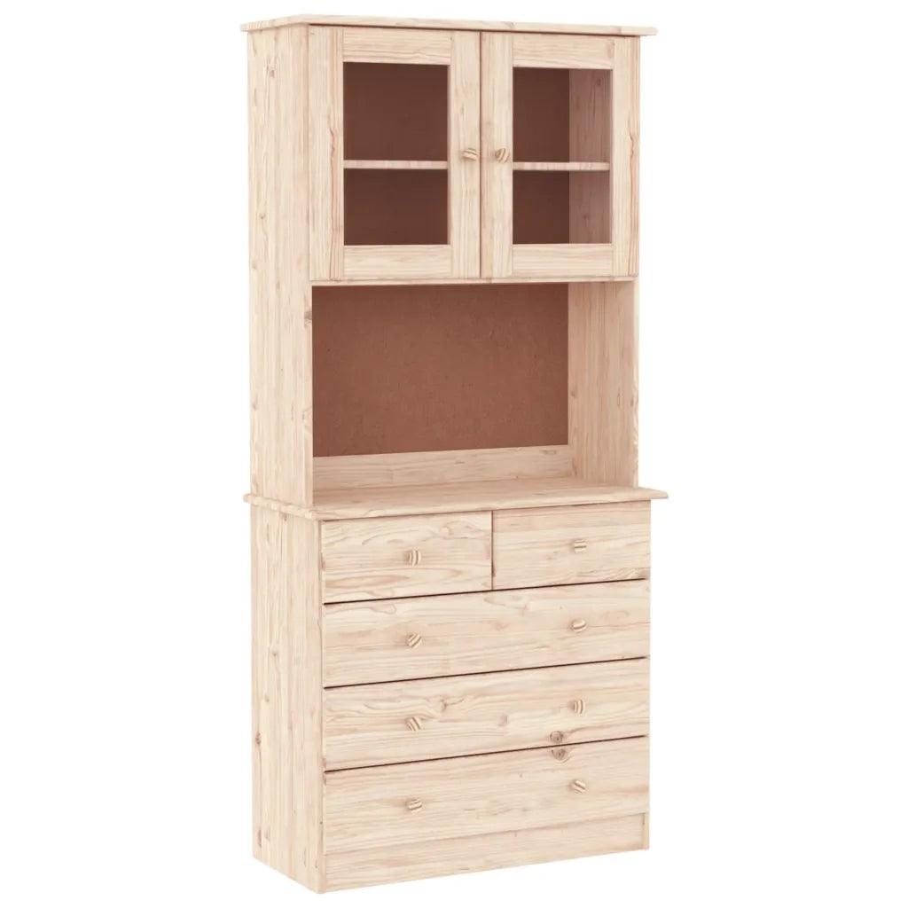Credenza-Buffet-Armadio da cucina ALTA 77x35x165 cm in Legno Massello di Pino