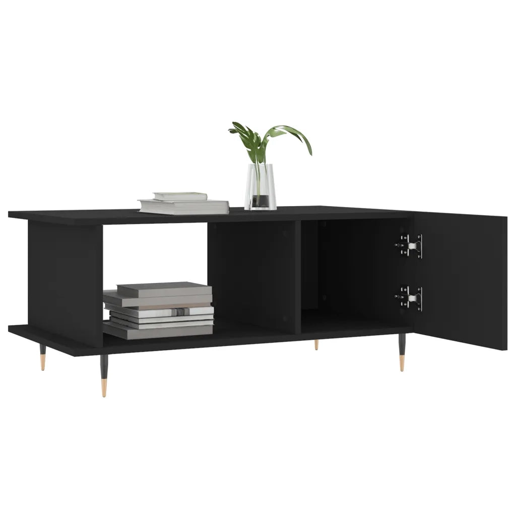 Tavolino da Salotto Nero 90x50x40 cm in Legno Multistrato