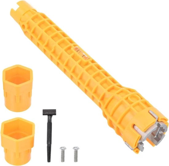 Multi Strumento 8 In 1 - Wrench per Vasca - Strumento per Fissi e Serrature - Premium Chiave per Wc - Doppia Testa - Giri Fissi e Mobili - Per toilet, vasca, bagno, tubi da cucina - 25 x 5 x 5 cm