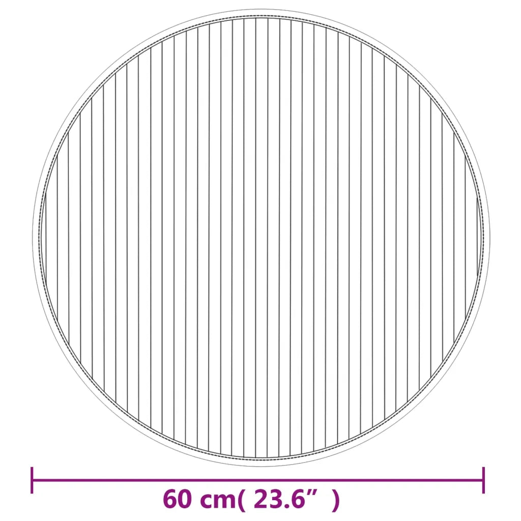 Tappeto Rotondo Nero 60 cm in BambÃ¹
