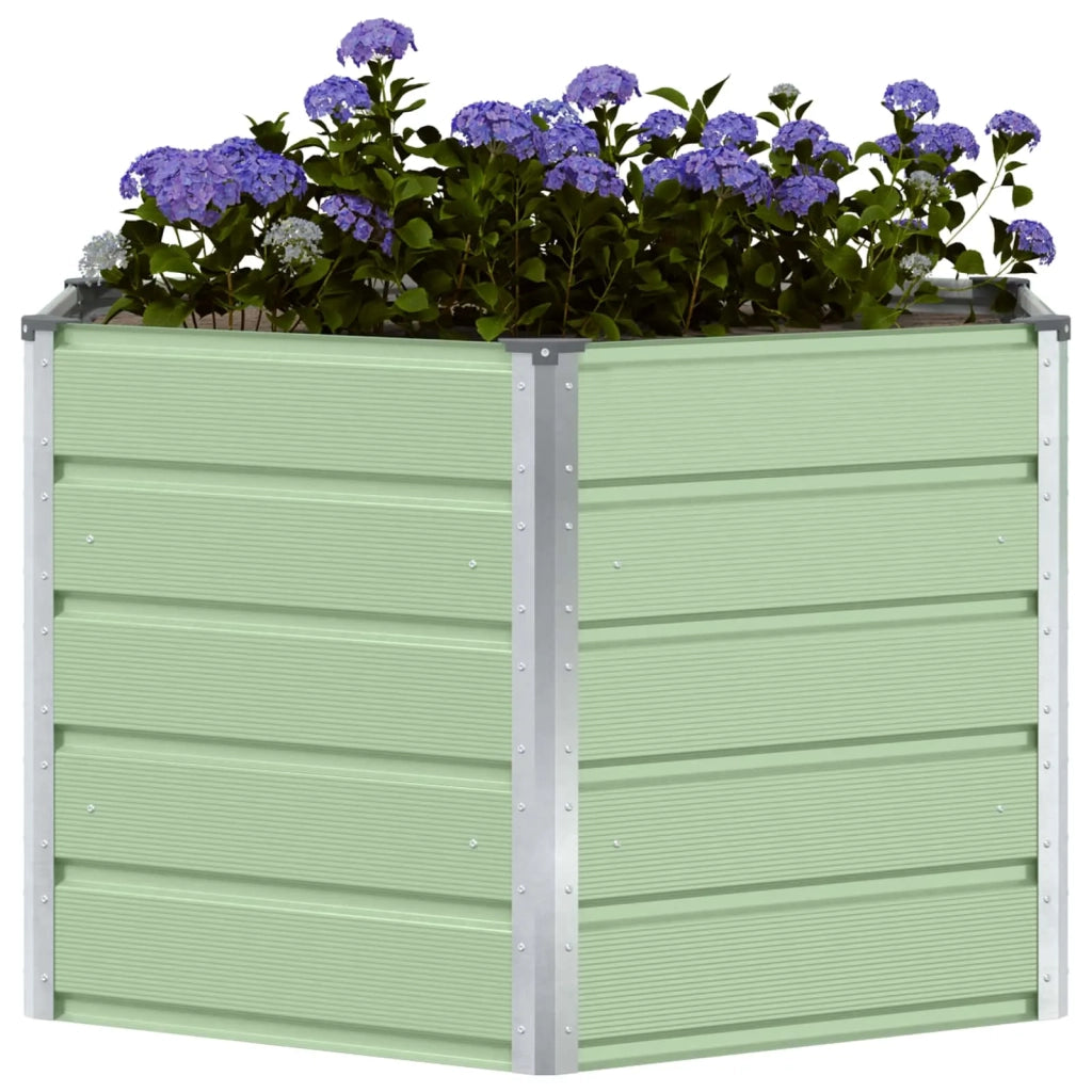 Fioriera-Vaso-Contenitore per Piante Verde Pastello 129 x 129 x 75 cm Acciaio