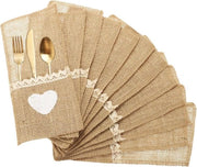 Set di 12 pezzi di supporti di tovaglietta in burlap per decorazione di tavola per feste e matrimoni