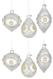 Pendagli Palline di Natale Vetro Argento Eleganti Occhio Goccia Addobbi Albero