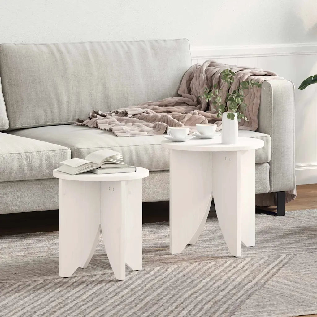vidaXL Tavolino da salotto 2 pcs Bianco 41,5 x 41,5 x 44 cm