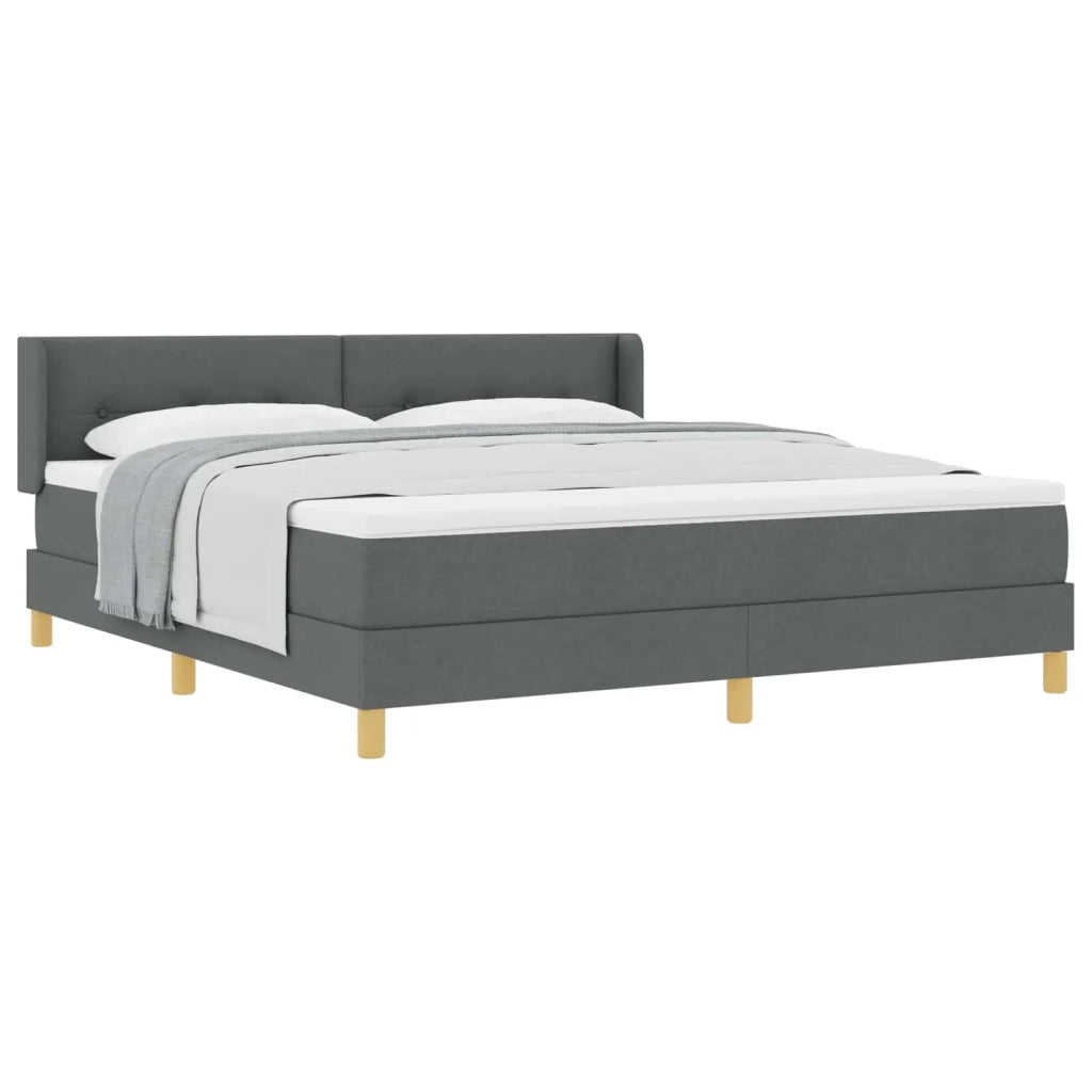 Letto a molle con testiera Grigio scuro 200 x 180 cm Tessuto 3341308
