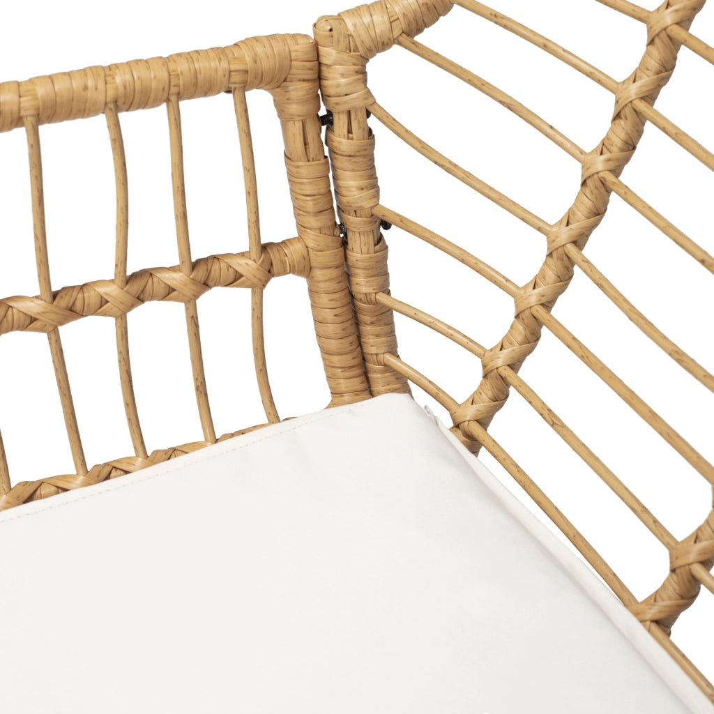 Set di mobili da giardino TIGA in resina intrecciata 4 posti - cuscini crema