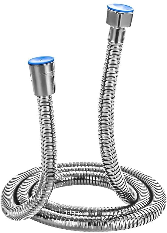 Douchekop con gomma, 6 tipi di getto, risparmio d'acqua, getto d'acqua 1,5M e supporto senza foratura, doccia manuale, douchekop, fissaggio affidabile, argento.