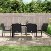 Set Pranzo da Giardino 7 pz con Cuscini in Polyrattan e Acciaiocod mxl 76615