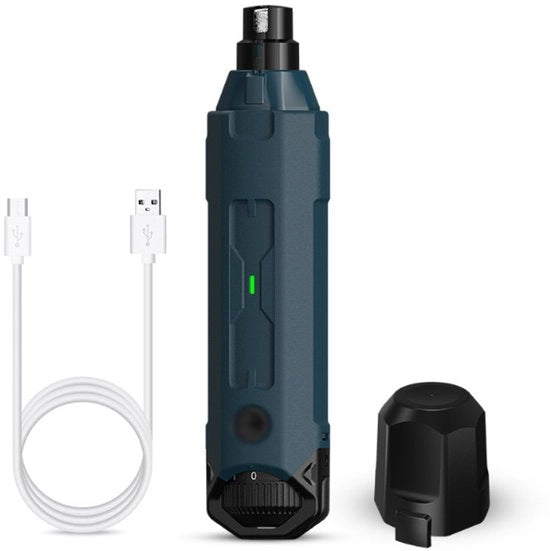 Trimmer per unghie per cani silenzioso (45 dB), 12000 giri al minuto, caricabile, adatto per cani grandi, medi e piccoli, inclusa presa di polvere.