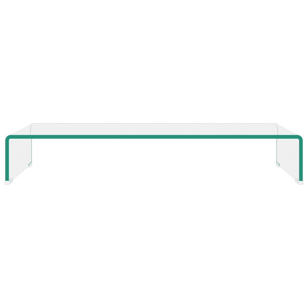 Mobile/Rialzo Porta TV-Supporto per TV in Vetro Trasparente 80x30x13 cm