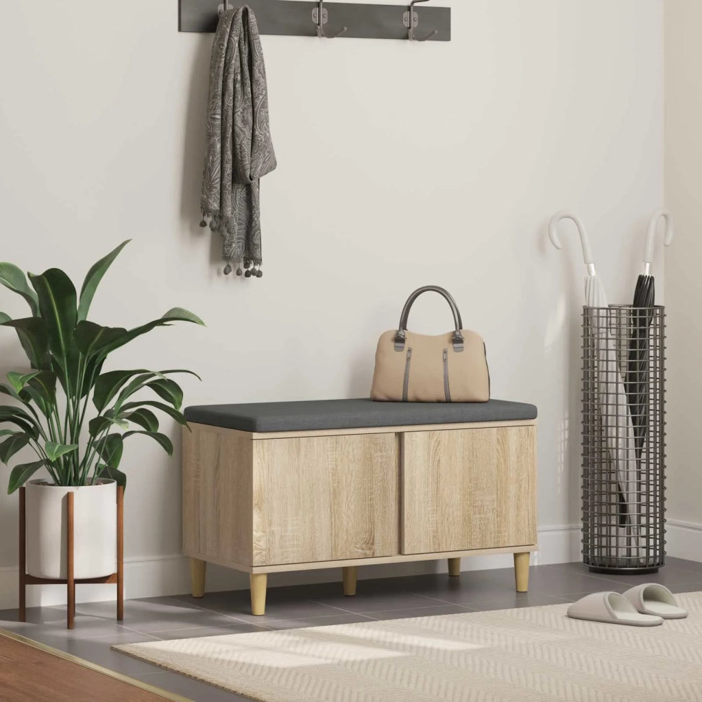 Panca per ingresso con cuscino Rovere Sonoma 80 x 38 x 46 cm