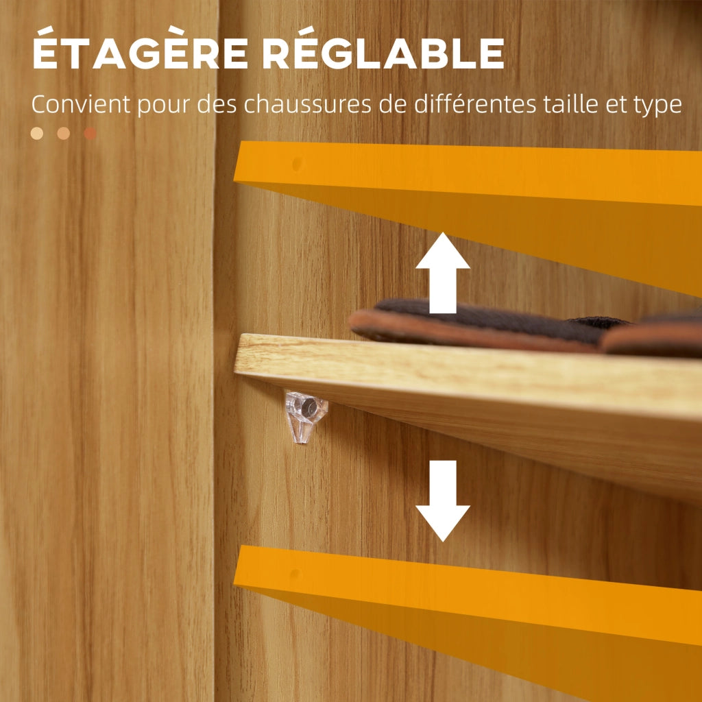 Scarpiera con Ante e Ripiani Regolabili ¨C zephmum ¨C Bianco 80x30x100