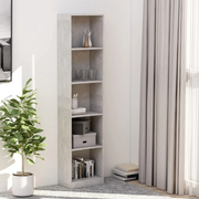 Libreria 5 Ripiani Grigio Cemento 40x24x175cm Legno Multistrato 800850