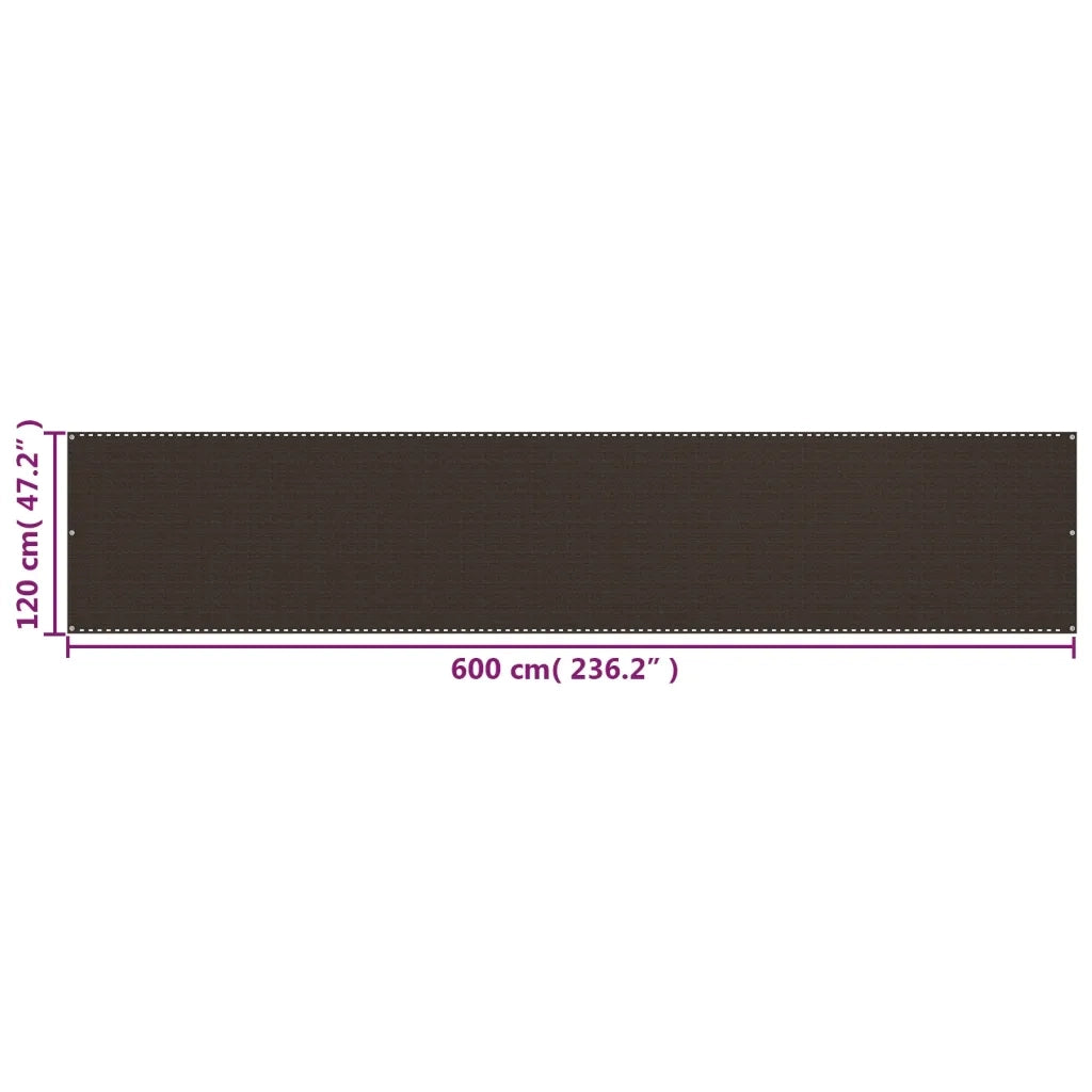Paravento da Balcone Marrone 120x600 cm in HDPE 311051