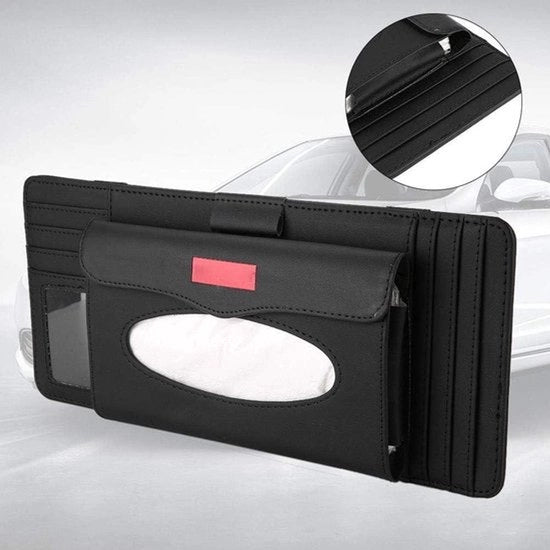 Scatola di tessuto in pelle per auto - contenitore per ombrello e asciugamani con rivestimento in pelle