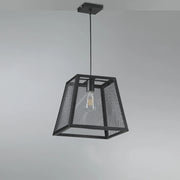 4883/S - Lampadario In Sospensione Oscar 1Xe27 Rete Col.Nero 
