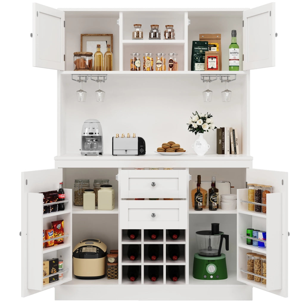 Credenza Buffet con Ripiani, Ante e Cassetti ¨C Xylo ¨C Bianco, Legno