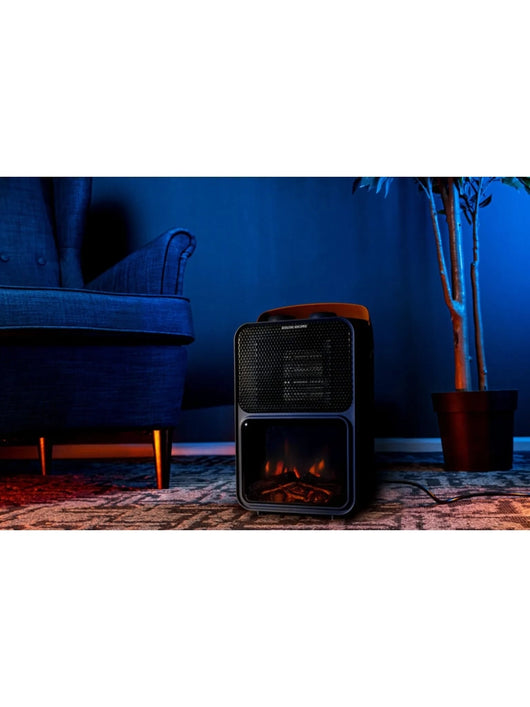 Termostufa Elettrica INN-582 con Oscillazione - 1200W, Termostato Regolabile, Effetto Caminetto e Protezione di Sicurezza