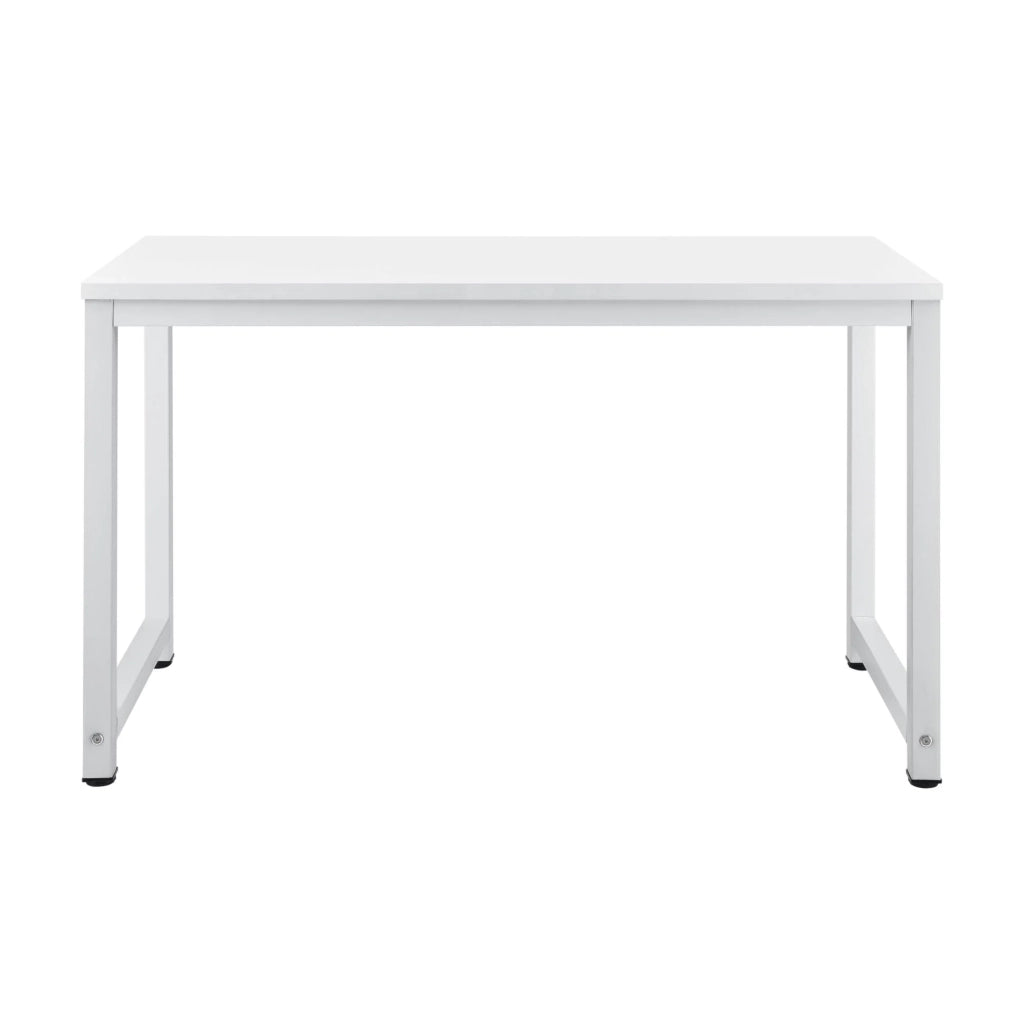 Scrivania regolabile postazione di lavoro tavolo in legno melaminico 120 cm bianco 03_0001162